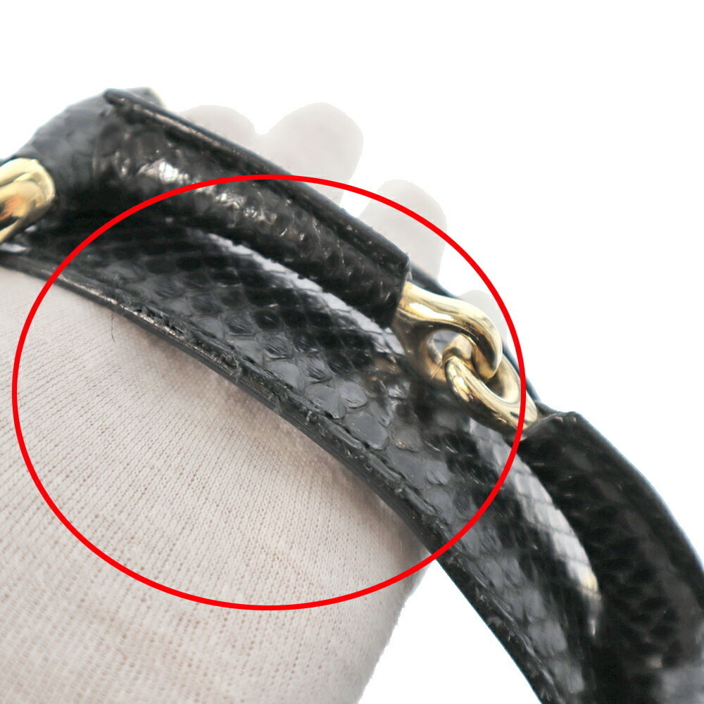 Gucci Handbag Python Leather Black - image 8